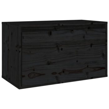 Zidni ormarić crni 60 x 30 x 35 cm od masivne borovine