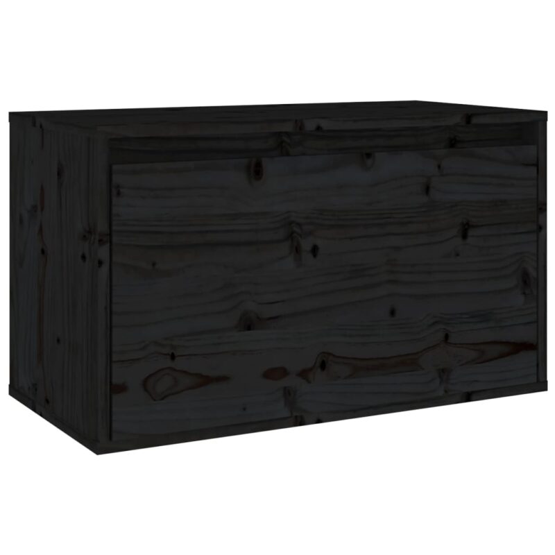 Zidni ormarić crni 60 x 30 x 35 cm od masivne borovine