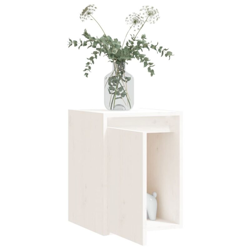 Zidni ormarići 2 kom bijeli 30 x 30 x 40 cm od masivne borovine - Slika 4