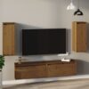Zidni ormarići 2 kom boja meda 30x30x80 cm od masivne borovine