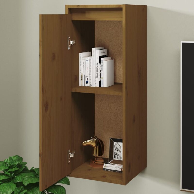 Zidni ormarići 2 kom boja meda 30x30x80 cm od masivne borovine - Slika 4