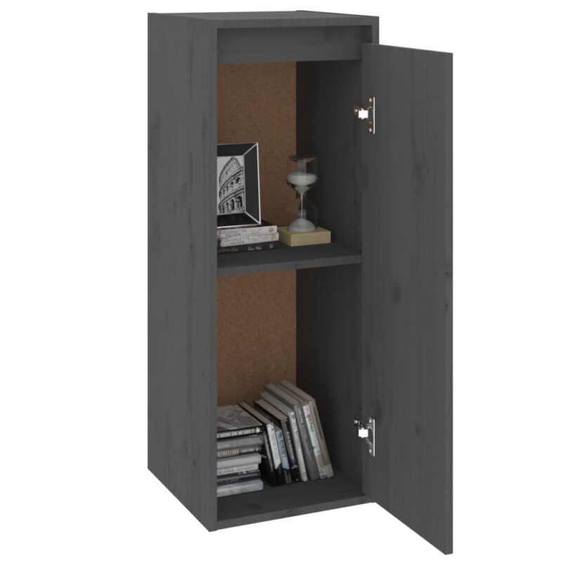 Zidni ormarići 2 kom sivi 30 x 30 x 80 cm od masivne borovine - Slika 3