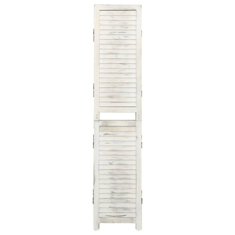 Sobna pregrada s 3 panela antikna bijela 105 x 165 cm drvena