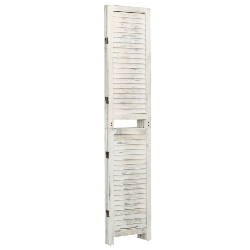 Sobna pregrada s 3 panela antikna bijela 105 x 165 cm drvena - Slika 3