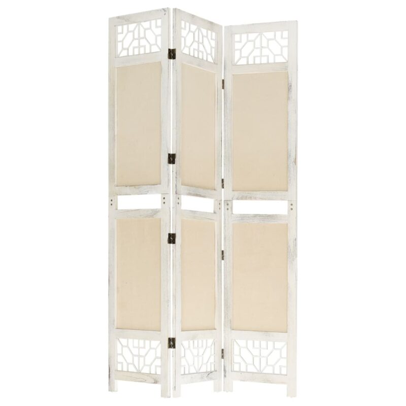 Sobna pregrada s 3 panela krem 105 x 165 cm od tkanine - Slika 4