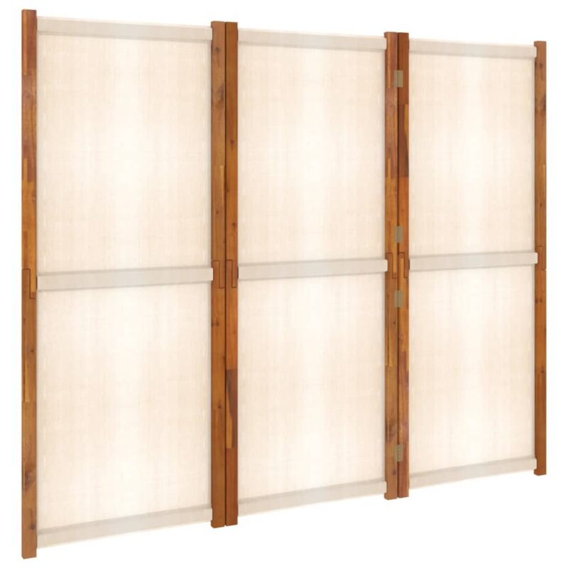 Sobna pregrada s 3 panela krem bijela 210 x 180 cm