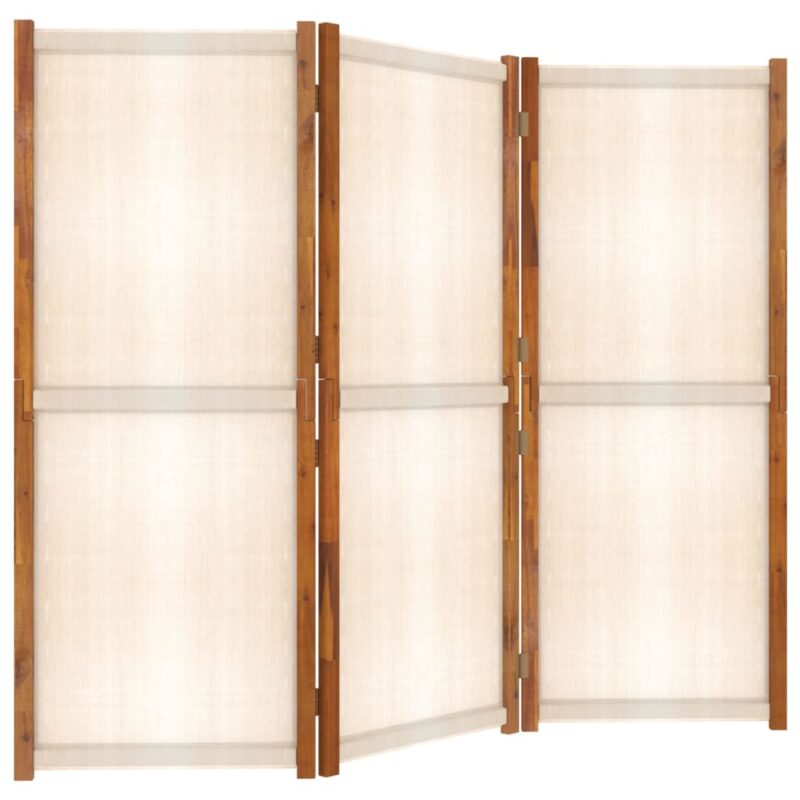 Sobna pregrada s 3 panela krem bijela 210 x 180 cm - Slika 4