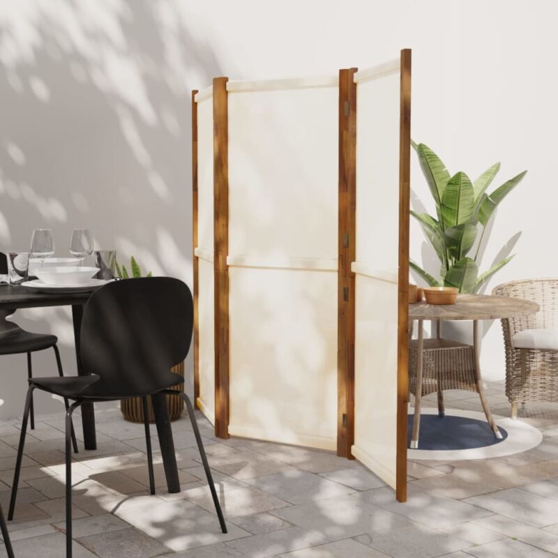 Sobna pregrada s 3 panela krem bijela 210 x 180 cm