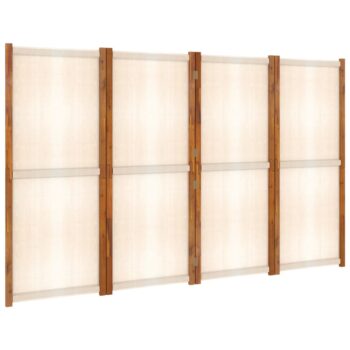 Sobna pregrada s 4 panela krem bijela 280 x 180 cm