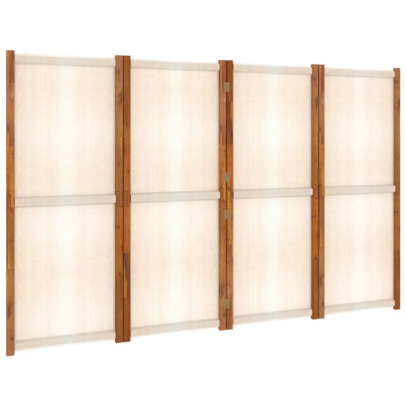 Sobna pregrada s 4 panela krem bijela 280 x 180 cm
