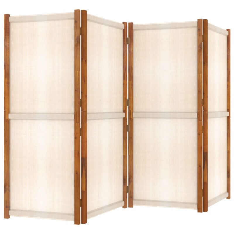 Sobna pregrada s 4 panela krem bijela 280 x 180 cm - Slika 4