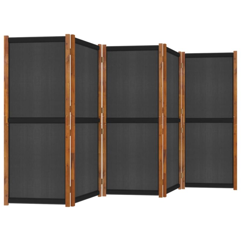 Sobna pregrada s 5 panela crna 350 x 180 cm - Slika 4
