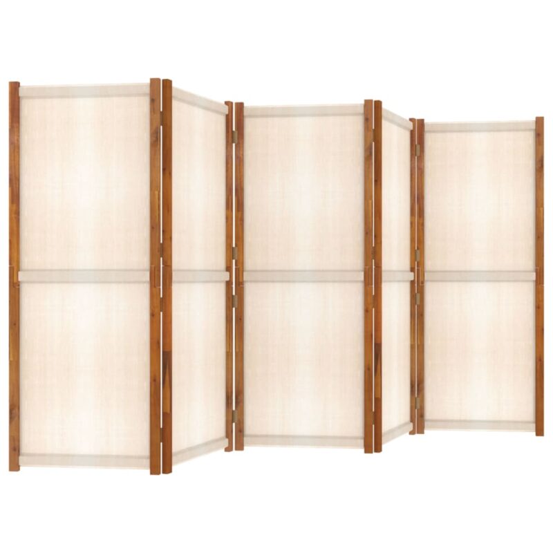 Sobna pregrada s 5 panela krem bijela 350 x 180 cm - Slika 4