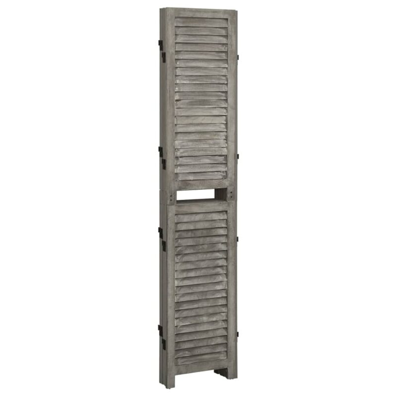 Sobna pregrada s 5 panela siva 179 x 166 cm od masivnog drva - Slika 3