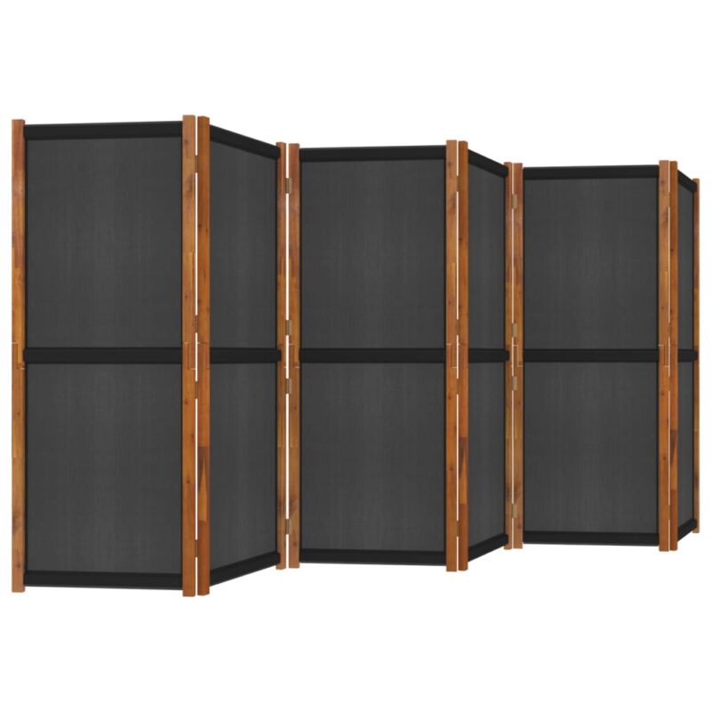 Sobna pregrada sa 6 panela crna 420 x 180 cm - Slika 4