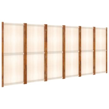 Sobna pregrada sa 6 panela krem bijela 420 x 180 cm