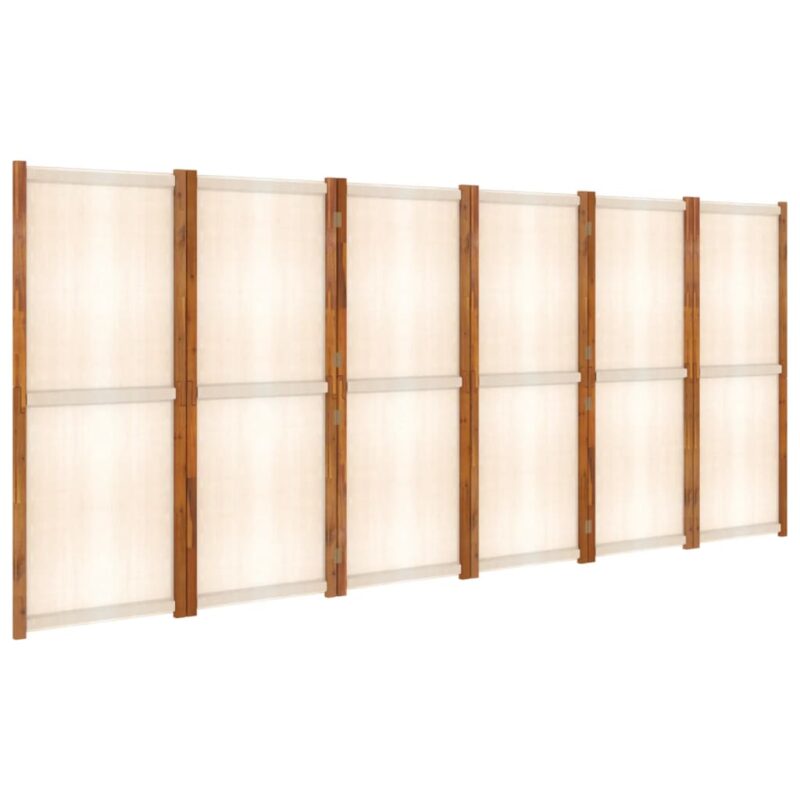 Sobna pregrada sa 6 panela krem bijela 420 x 180 cm