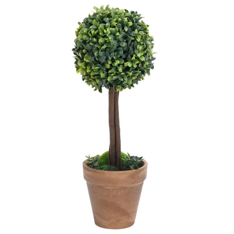Umjetni šimširi s posudama 2 kom u obliku kugle zeleni 56 cm - Slika 3