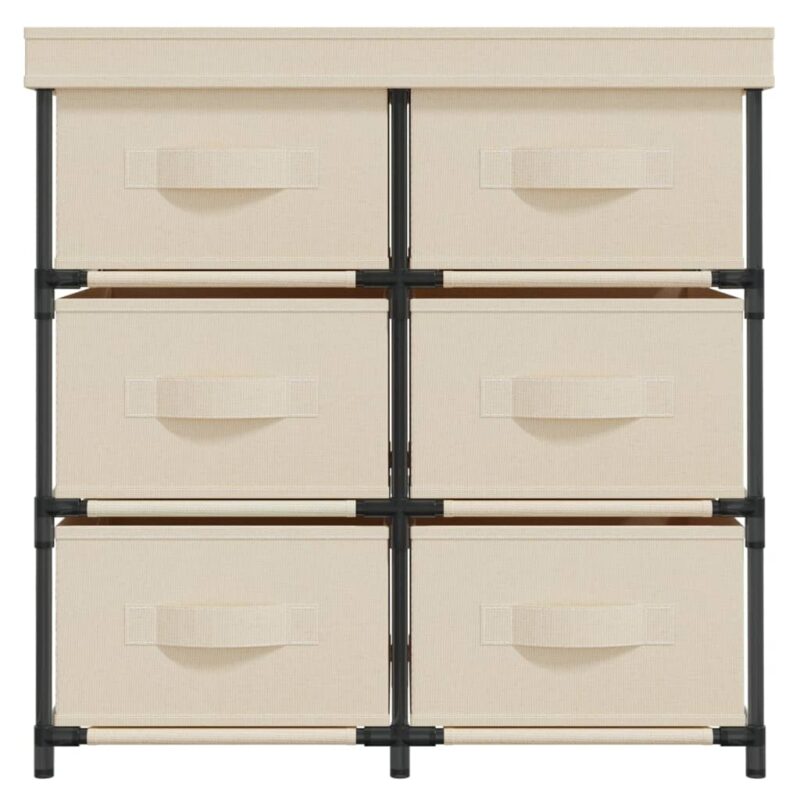 Ormarić za pohranu sa 6 ladica 55 x 29 x 55 cm krem čelični - Slika 3