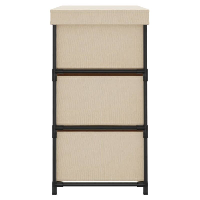 Ormarić za pohranu sa 6 ladica 55 x 29 x 55 cm krem čelični - Slika 4