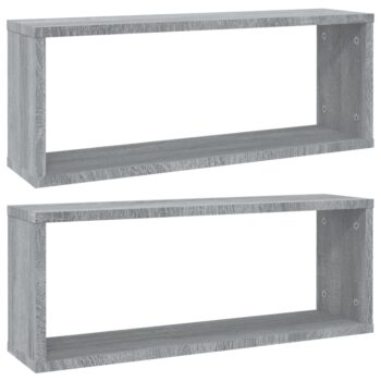 Kockaste zidne police 2 kom hrast sonoma 60 x 15 x 23 cm drvene