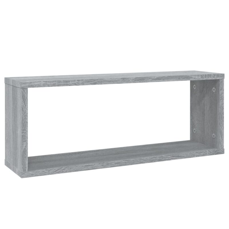 Kockaste zidne police 2 kom hrast sonoma 60 x 15 x 23 cm drvene - Slika 3