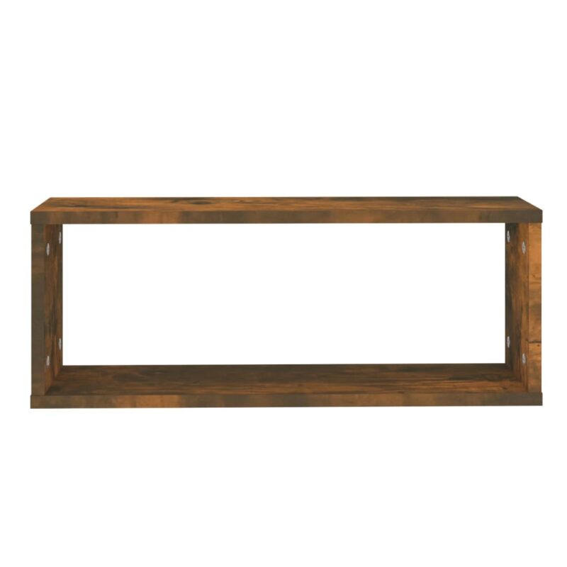 Kockaste zidne police 6 kom dimljeni hrast 60x15x23 cm drvene - Slika 4