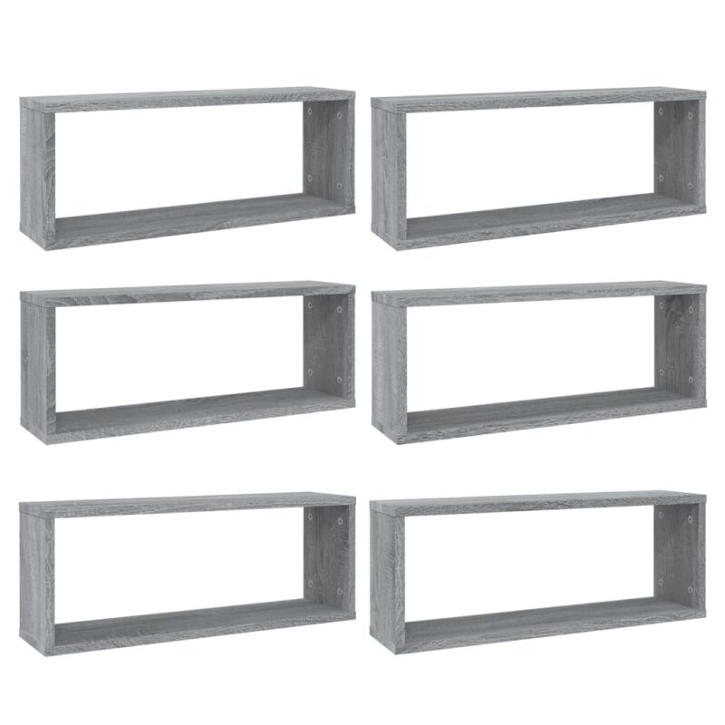 Kockaste zidne police 6 kom hrast sonoma 60 x 15 x 23 cm drvene
