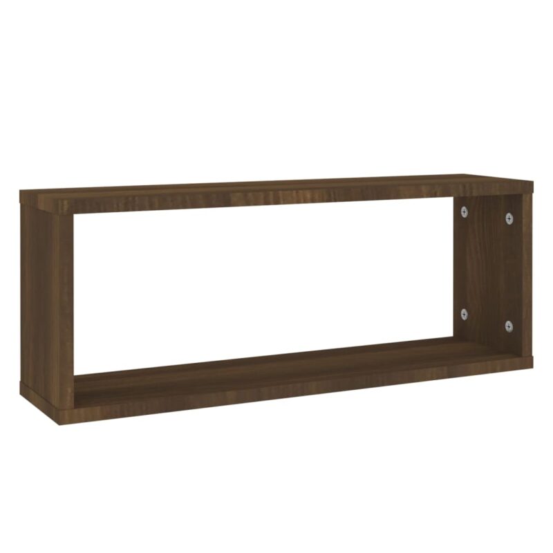 Kockaste zidne police 6 kom smeđi hrast 60 x 15 x 23 cm drvene - Slika 3
