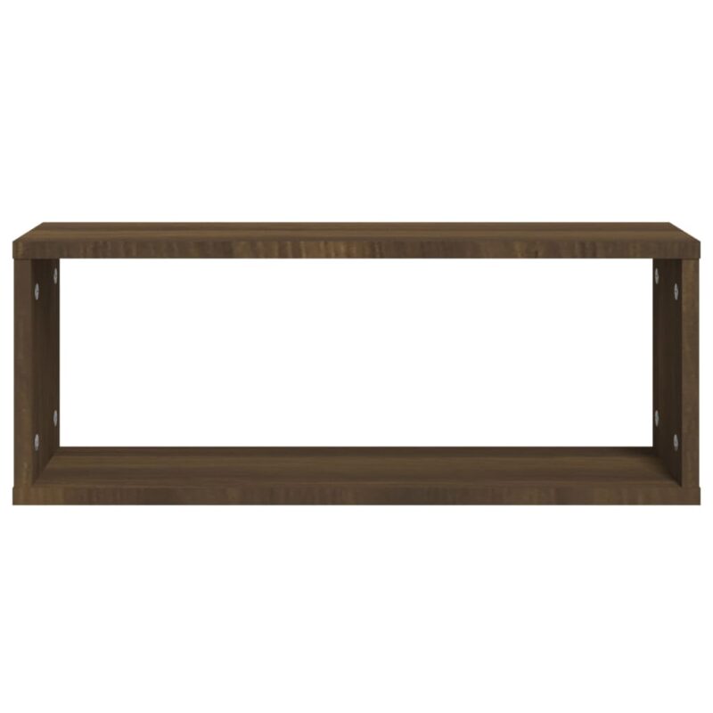 Kockaste zidne police 6 kom smeđi hrast 60 x 15 x 23 cm drvene - Slika 4