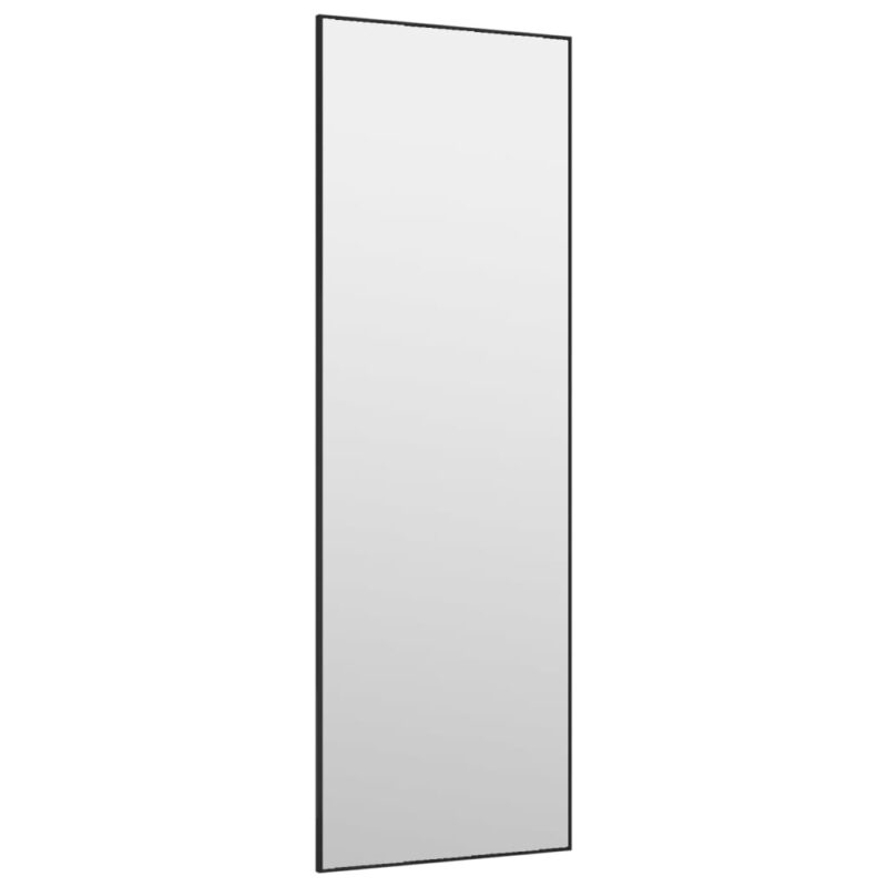 Ogledalo za vrata crno 40 x 100 cm od stakla i aluminija - Slika 3