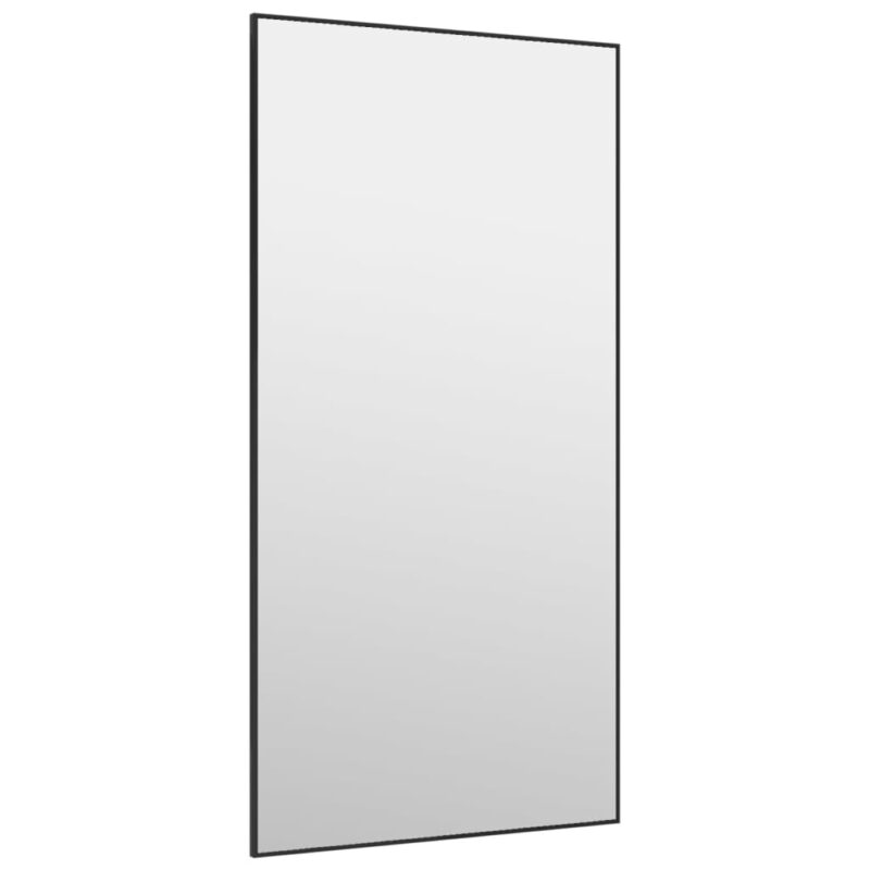 Ogledalo za vrata crno 50 x 100 cm od stakla i aluminija - Slika 3
