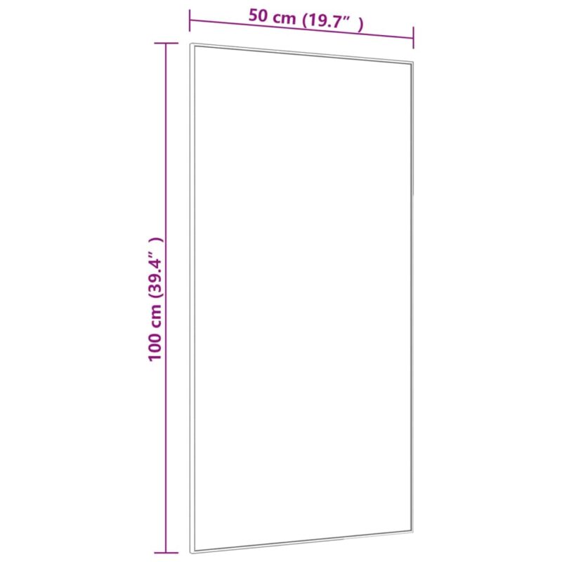 Ogledalo za vrata crno 50 x 100 cm od stakla i aluminija - Slika 4