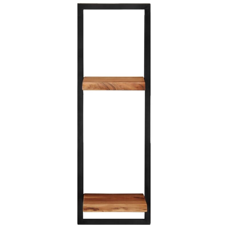 Zidne police 2 kom 25 x 25 x 75 cm masivni bagrem i čelik - Slika 3