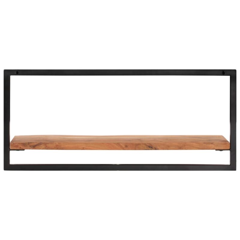 Zidne police 2 kom 80 x 25 x 35 cm masivni bagrem i čelik - Slika 3