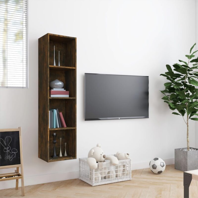 Ormarić za knjige / TV ormarić dimljeni hrast 143x30x36 cm drvo - Slika 3