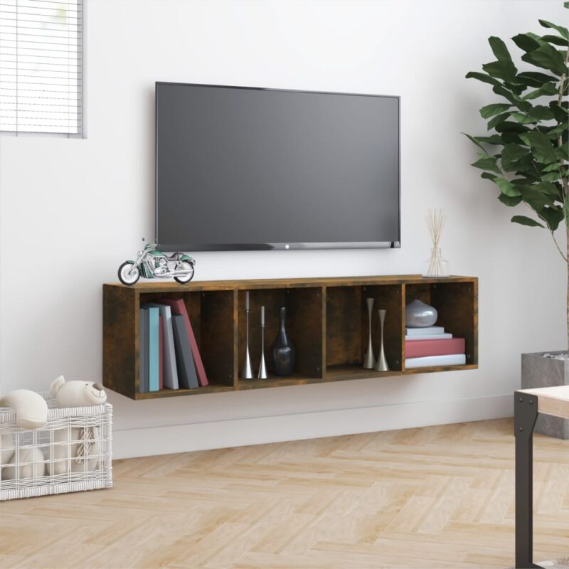 Ormarić za knjige / TV ormarić dimljeni hrast 143x30x36 cm drvo - Slika 4