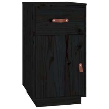 Ormarić za radni stol crni 40 x 50 x 75 cm od masivne borovine