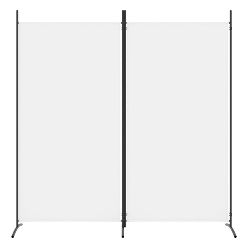 Sobna pregrada s 2 panela bijela 175 x 180 cm od tkanine - Slika 3