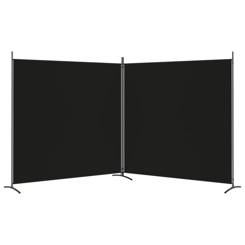 Sobna pregrada s 2 panela crna 348 x 180 cm od tkanine - Slika 4