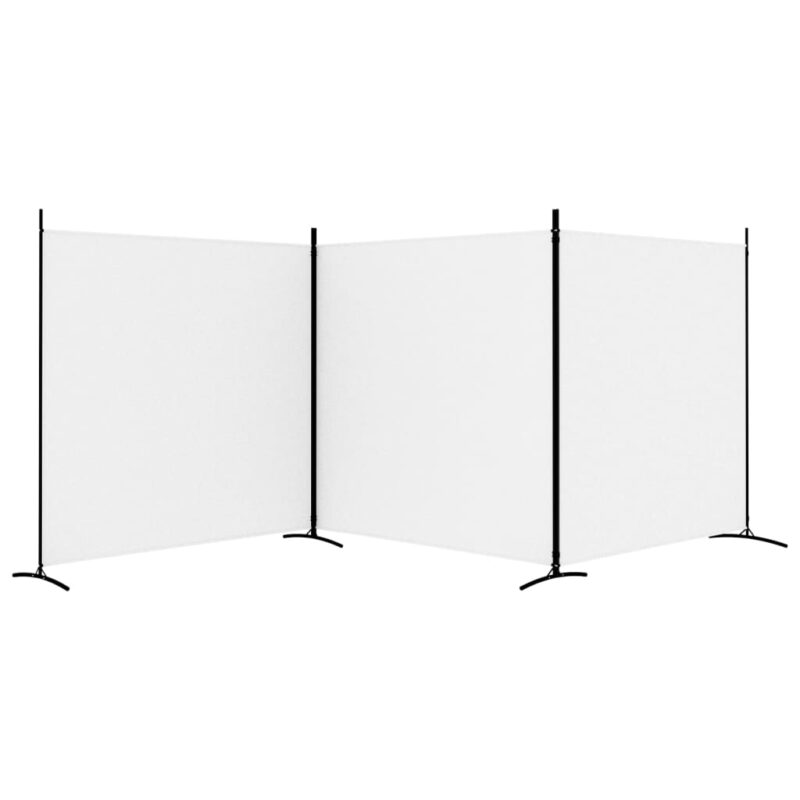 Sobna pregrada s 3 panela bijela 525 x 180 cm od tkanine - Slika 4