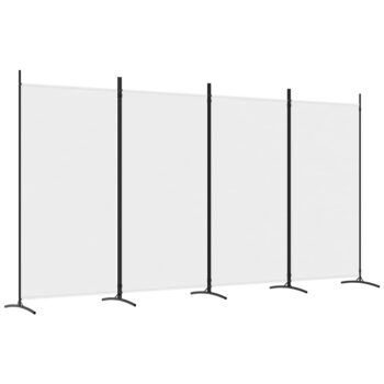 Sobna pregrada s 4 panela bijela 346 x 180 cm od tkanine