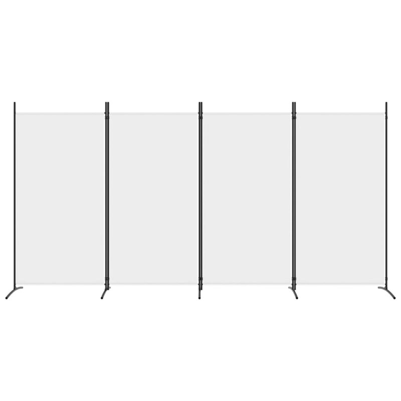 Sobna pregrada s 4 panela bijela 346 x 180 cm od tkanine - Slika 3