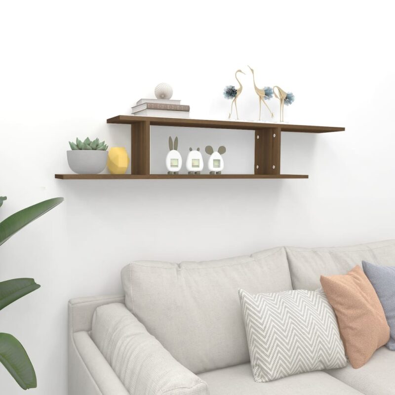 Zidna TV polica boja hrasta 125 x 18 x 23 cm konstruirano drvo - Slika 3