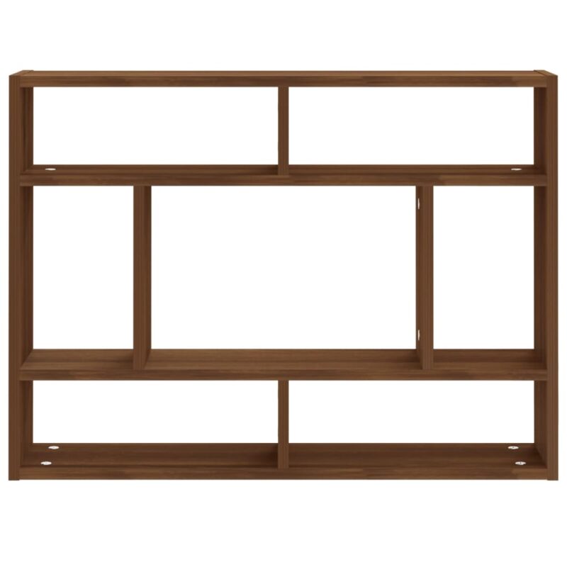 Zidna polica boja smeđeg hrasta 75x16x55 cm konstruirano drvo - Slika 3