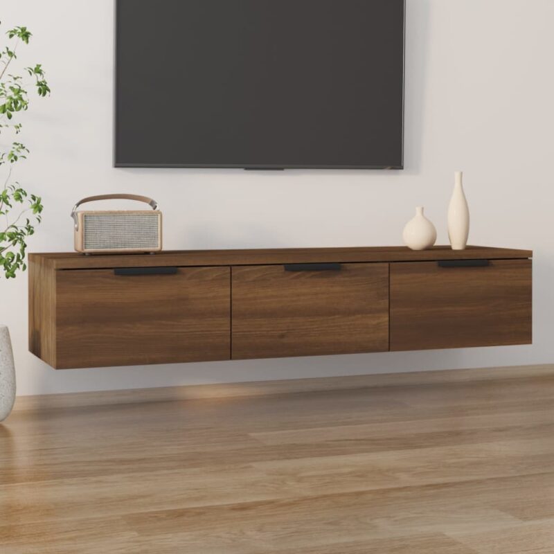 Zidni ormarić boja smeđeg hrasta 102x30x20 cm konstruirano drvo - Slika 3