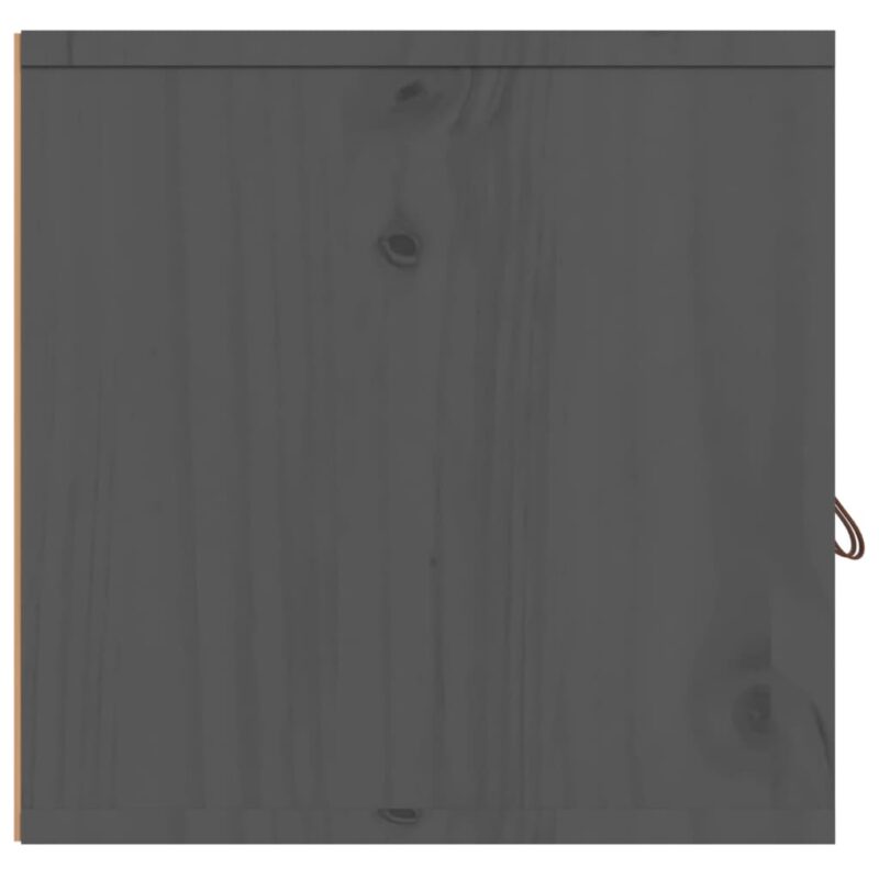 Zidni ormarić sivi 80 x 30 x 30 cm od masivne borovine - Slika 4