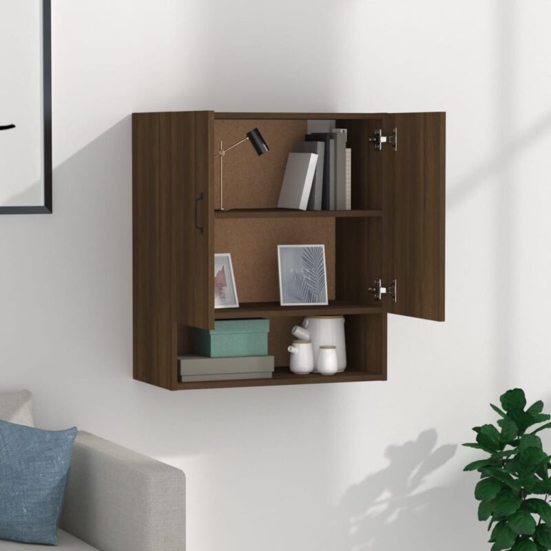 Zidni ormarić smeđa boja hrasta 60x31x70 cm konstruirano drvo - Slika 3