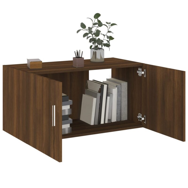 Zidni ormarić smeđa boja hrasta 80x39x40 cm konstruirano drvo - Slika 4