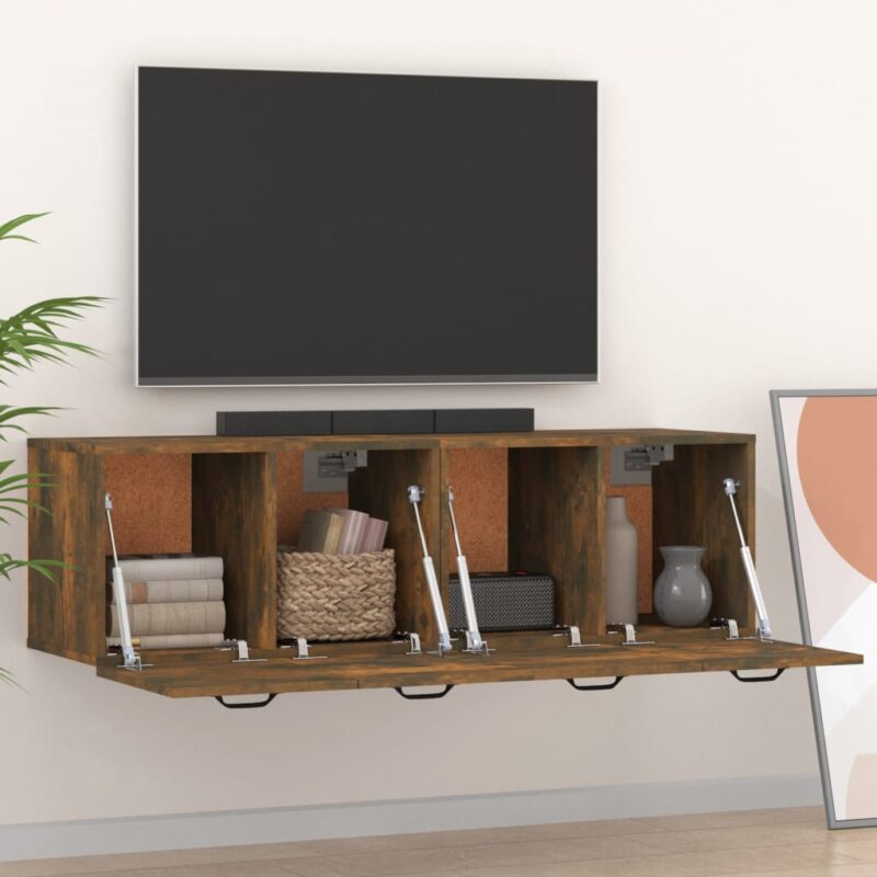 Zidni ormarići 2 kom boja dimljenog hrasta 80x35x36